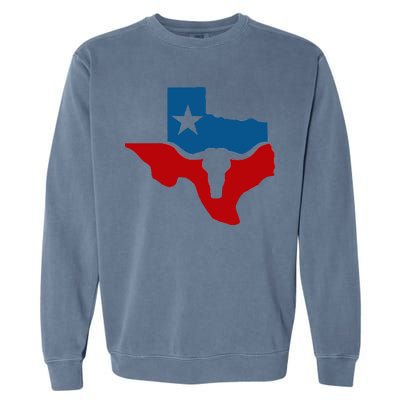 Texas Flag Longhorn Logo Garment-Dyed Sweatshirt