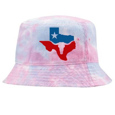 Texas Flag Longhorn Logo Tie-Dyed Bucket Hat