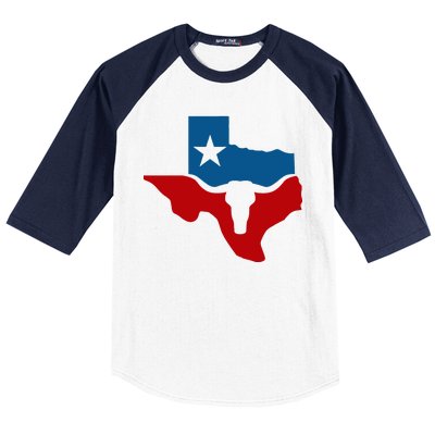 Texas Flag Longhorn Logo Baseball Sleeve Shirt