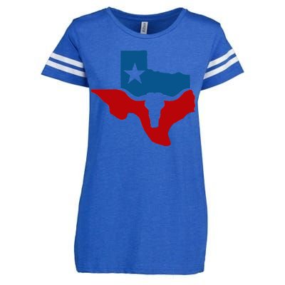 Texas Flag Longhorn Logo Enza Ladies Jersey Football T-Shirt