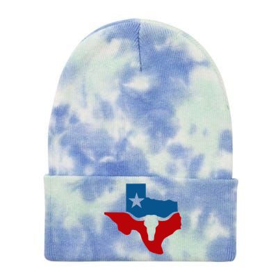 Texas Flag Longhorn Logo Tie Dye 12in Knit Beanie