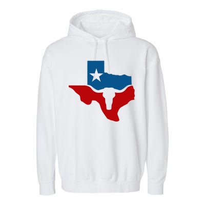 Texas Flag Longhorn Logo Garment-Dyed Fleece Hoodie