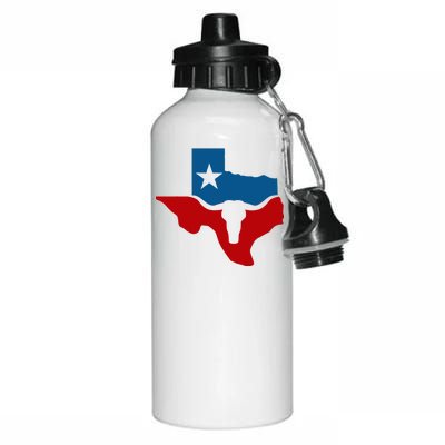 Texas Flag Longhorn Logo Aluminum Water Bottle