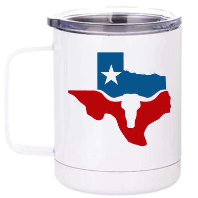 Texas Flag Longhorn Logo 12 oz Stainless Steel Tumbler Cup