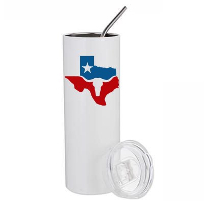 Texas Flag Longhorn Logo Stainless Steel Tumbler