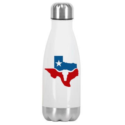 Texas Flag Longhorn Logo Stainless Steel Insulated Water Bottle