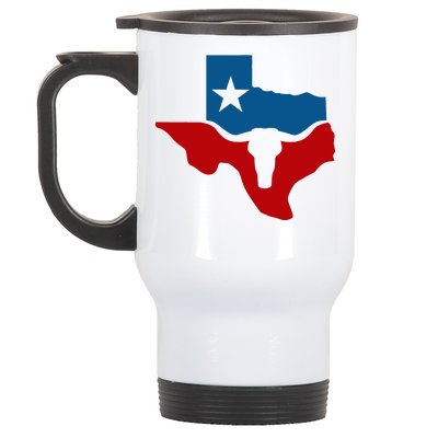 Texas Flag Longhorn Logo Stainless Steel Travel Mug