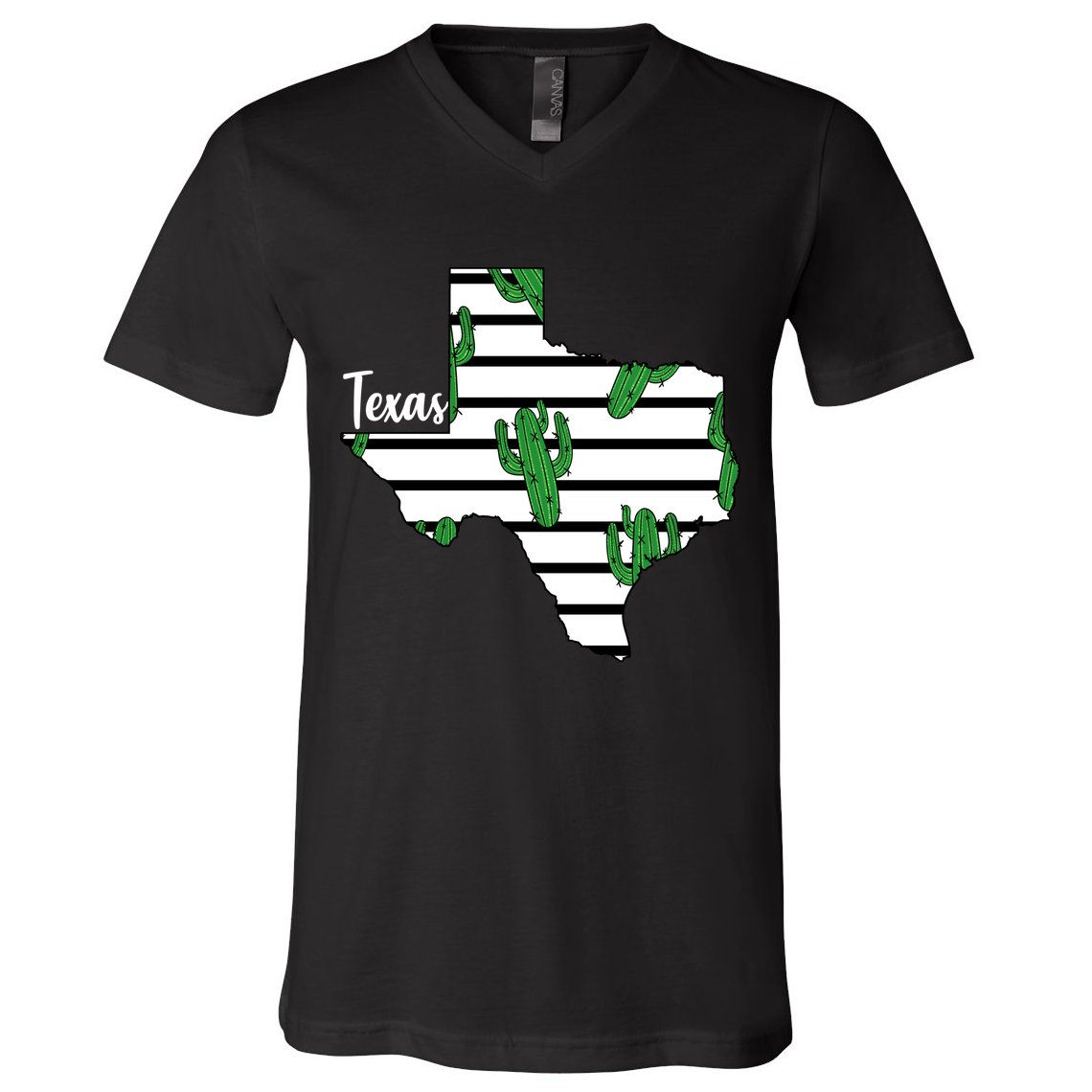 Texas Floral Cactus V-Neck T-Shirt