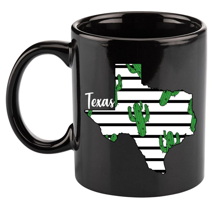 Texas Floral Cactus 11oz C Handle Ceramic Mug