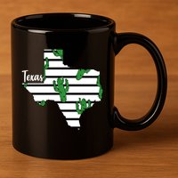 Texas Floral Cactus 11oz C Handle Ceramic Mug