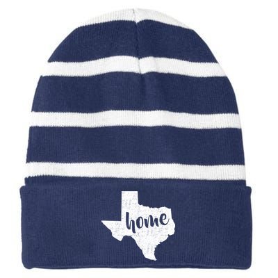 Texas Home State Striped Beanie with Solid Band