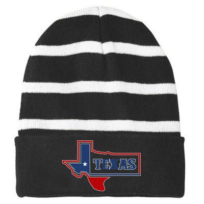 Texas Logo Striped Beanie with Solid Band