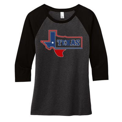 Texas Logo Women's Tri-Blend 3/4-Sleeve Raglan Shirt