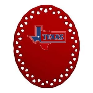 Texas Logo Ceramic Oval Ornament