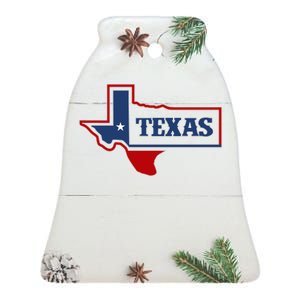 Texas Logo Ceramic Bell Ornament