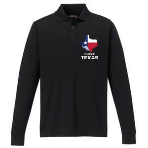 Texas Love Performance Long Sleeve Polo