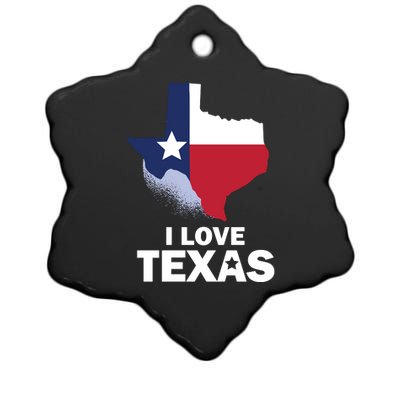 Texas Love Ceramic Star Ornament