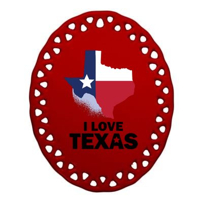 Texas Love Ceramic Oval Ornament