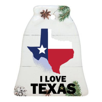 Texas Love Ceramic Bell Ornament