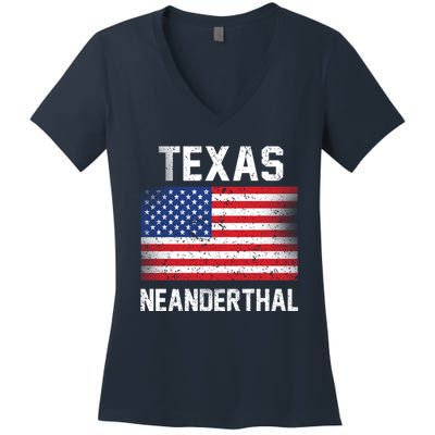 Texas Neanderthal  Women's V-Neck T-Shirt