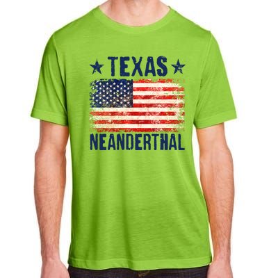 Texas Neanderthal Distressed US Flag Adult ChromaSoft Performance T-Shirt