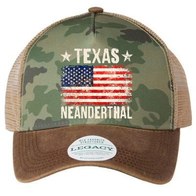 Texas Neanderthal Distressed US Flag Legacy Tie Dye Trucker Hat