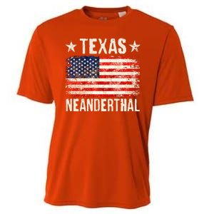 Texas Neanderthal Distressed US Flag Cooling Performance Crew T-Shirt