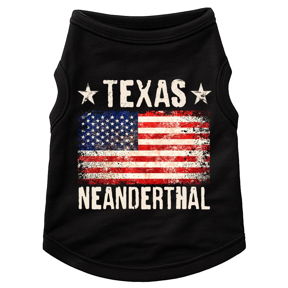 Texas Neanderthal Distressed US Flag Doggie Tank