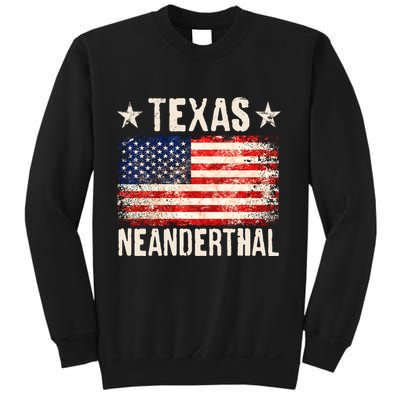 Texas Neanderthal Distressed US Flag Sweatshirt