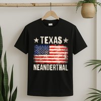 Texas Neanderthal Distressed US Flag T-Shirt
