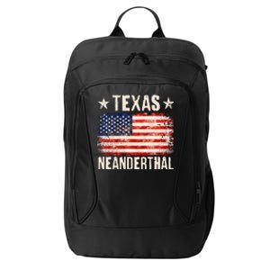 Texas Neanderthal Distressed US Flag City Backpack