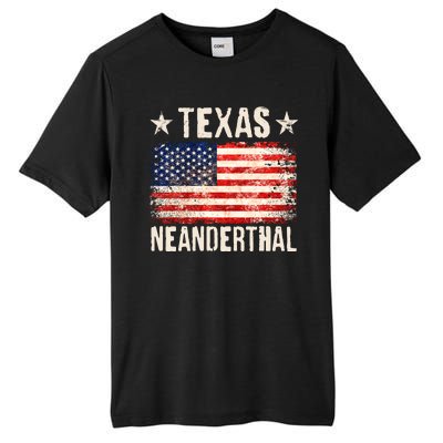 Texas Neanderthal Distressed US Flag Tall Fusion ChromaSoft Performance T-Shirt