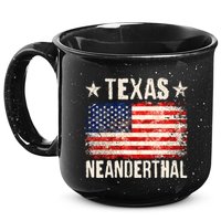 Texas Neanderthal Distressed US Flag 15oz Campfire Ceramic Mug