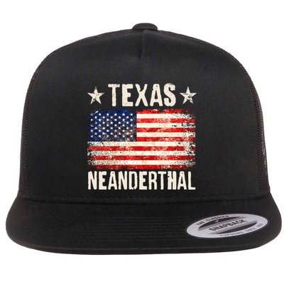 Texas Neanderthal Distressed US Flag Flatbill Hat
