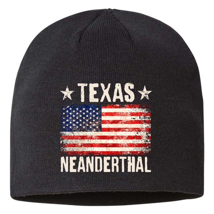 Texas Neanderthal Distressed US Flag Sustainable Beanie