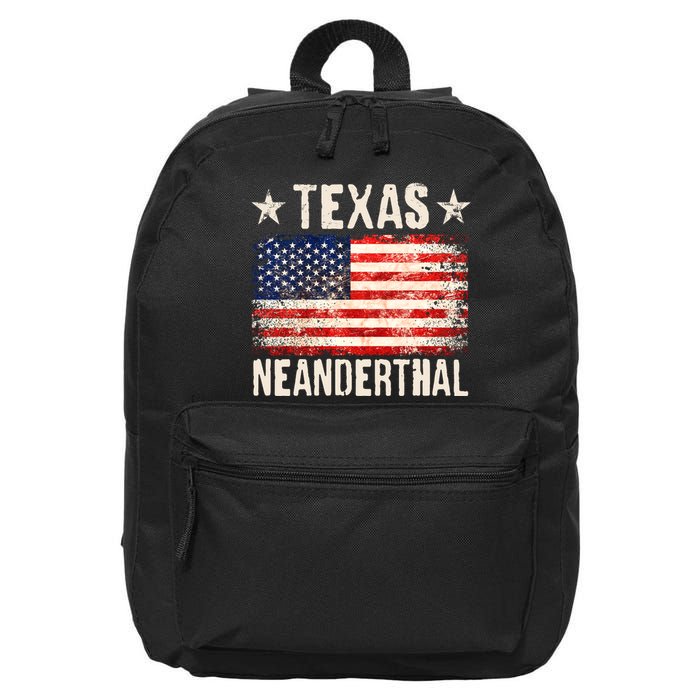 Texas Neanderthal Distressed US Flag 16 in Basic Backpack