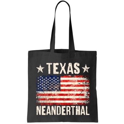 Texas Neanderthal Distressed US Flag Bag