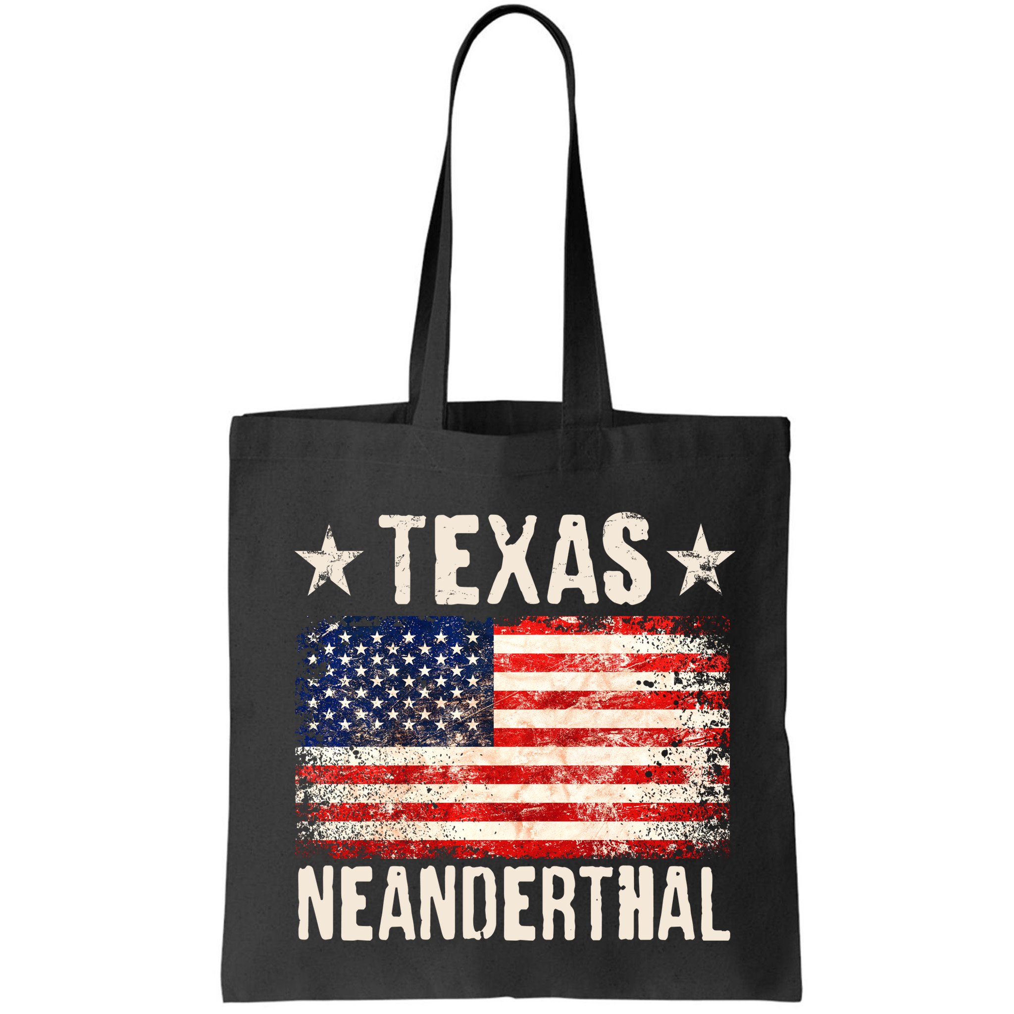 Texas Neanderthal Distressed US Flag Bag