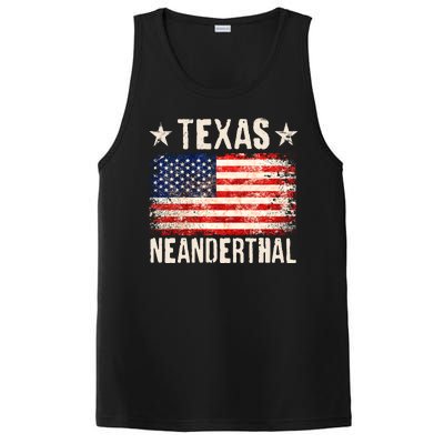 Texas Neanderthal Distressed US Flag PosiCharge Competitor Tank