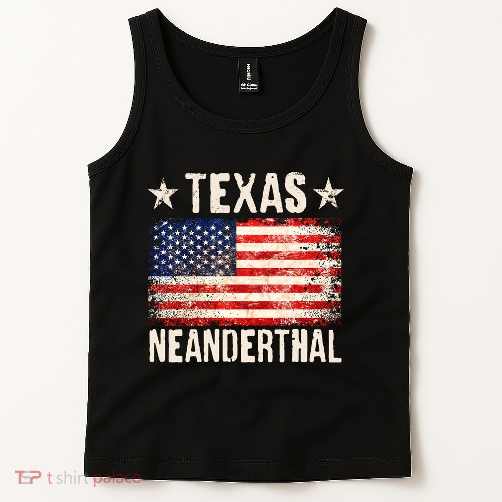 Texas Neanderthal Distressed US Flag Tank Top