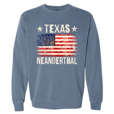 Texas Neanderthal Distressed US Flag Garment-Dyed Sweatshirt