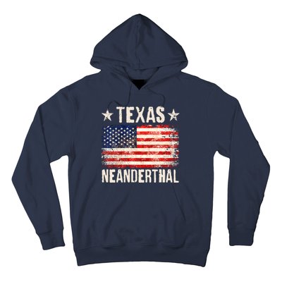 Texas Neanderthal Distressed US Flag Hoodie