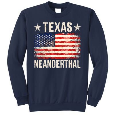 Texas Neanderthal Distressed US Flag Sweatshirt