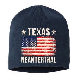 Texas Neanderthal Distressed US Flag Sustainable Beanie