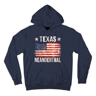 Texas Neanderthal Distressed US Flag Tall Hoodie