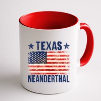 Texas Neanderthal Distressed US Flag Mug