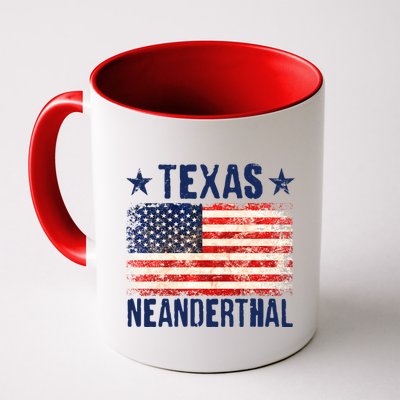 Texas Neanderthal Distressed US Flag Mug