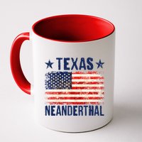 Texas Neanderthal Distressed US Flag Mug