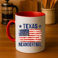 Texas Neanderthal Distressed US Flag Mug
