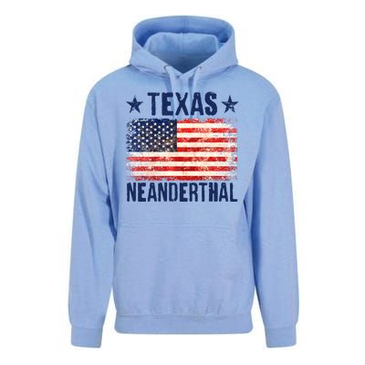 Texas Neanderthal Distressed US Flag Unisex Surf Hoodie